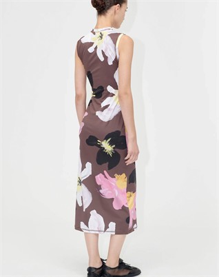 Elastic Tank Crewneck Kjole - Wild Flower